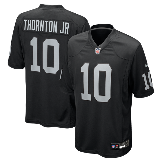Men's Las Vegas Raiders Dont'e Thornton Jr. Black Team Game NFL Football Jersey - view 1