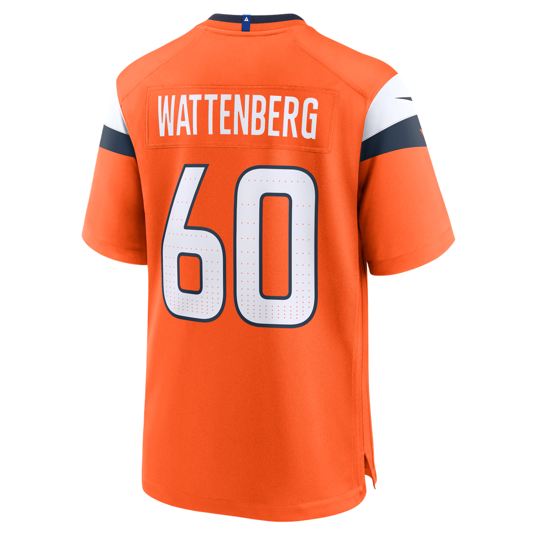 Men's Denver Broncos Luke Wattenberg Orange Team Game NFL Football Jersey - view 3
