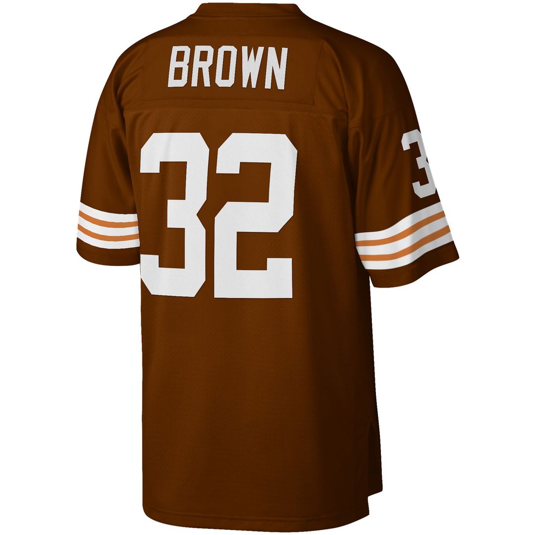 Men's Cleveland Browns Jim Brown Brown Big & Tall 1963 Retired Player Replica NFL Football Jersey - view 3