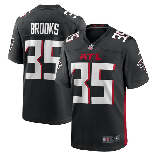 Men's Atlanta Falcons Natrone Brooks Black Team Game NFL Football Jersey - view 1