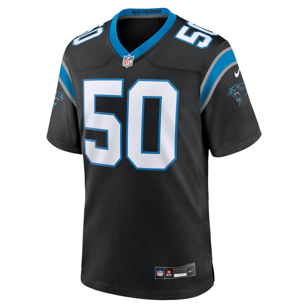 Men's Carolina Panthers Robert Hunt Black Game NFL Football Jersey - view 2