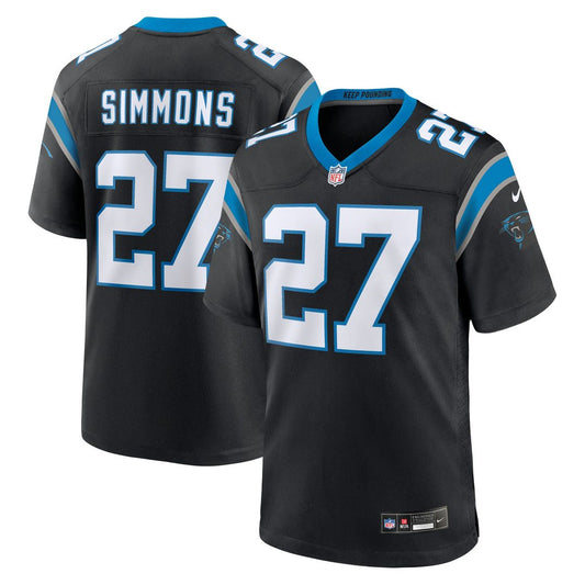 Men's Carolina Panthers Isaiah Simmons Black Team Game NFL Football Jersey - view 1
