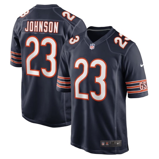 Men's Chicago Bears Roschon Johnson Navy Team Game NFL Football Jersey - view 1