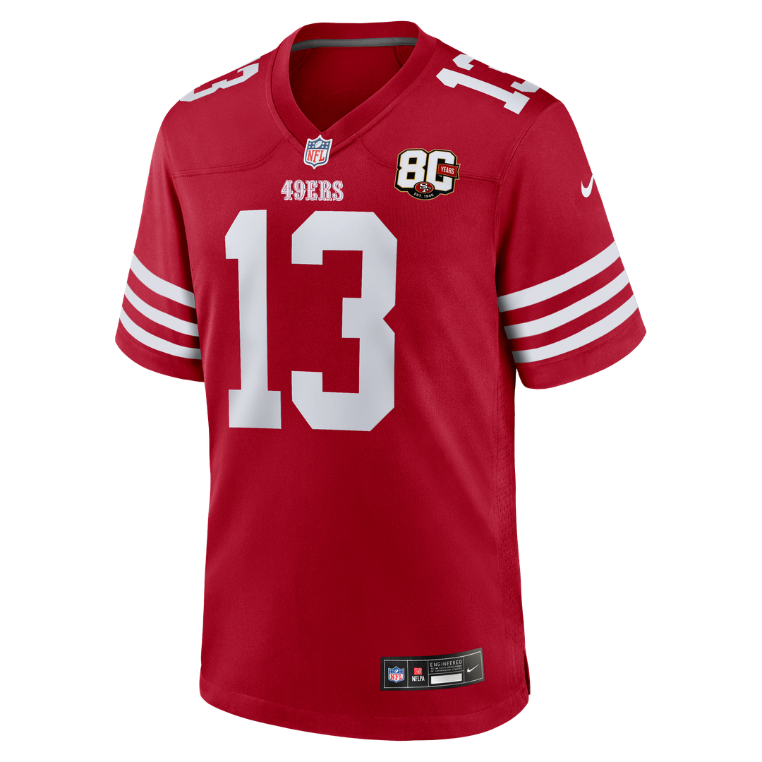 Men's San Francisco 49ers Brock Purdy White 80th Anniversary Game NFL Football Jersey - view 12