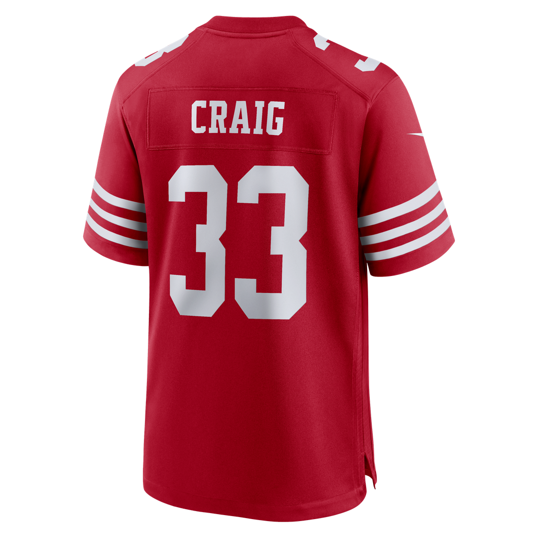 Men's San Francisco 49ers Roger Craig Scarlet Team Retired Game NFL Football Jersey - view 5