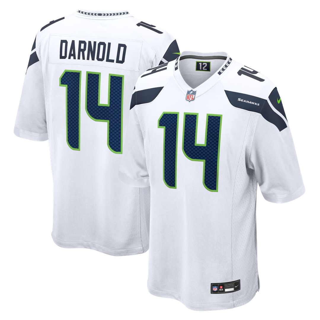 Men's Seattle Seahawks Sam Darnold White Game NFL Football Jersey - view 4