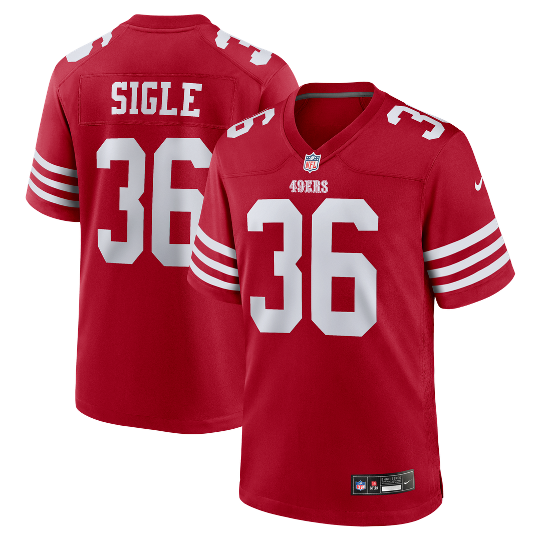 Men's San Francisco 49ers Marques Sigle Scarlet Team Game NFL Football Jersey - view 1