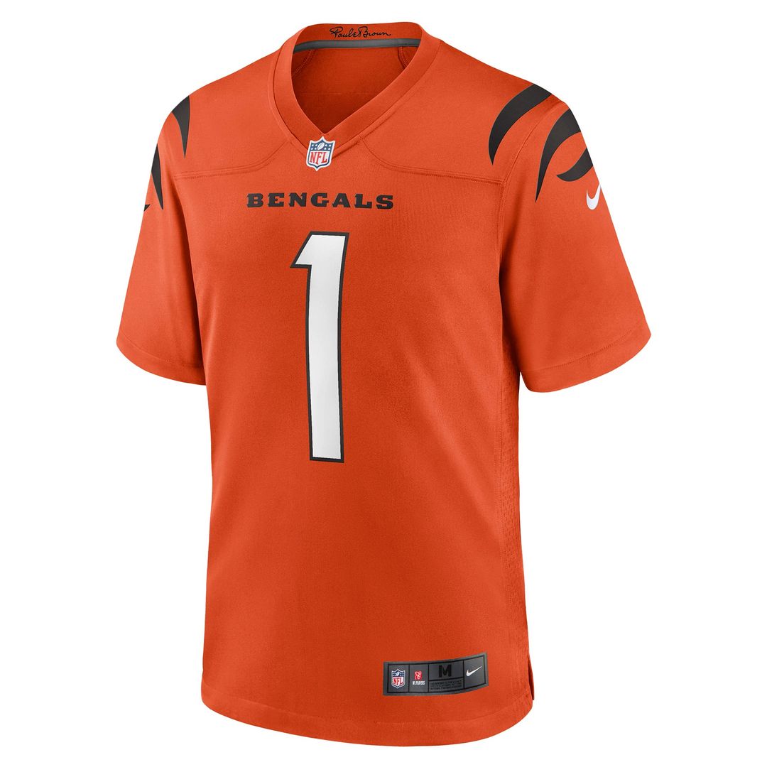Men's Cincinnati Bengals Ja'Marr Chase Orange Alternate Game NFL Football Jersey - view 2