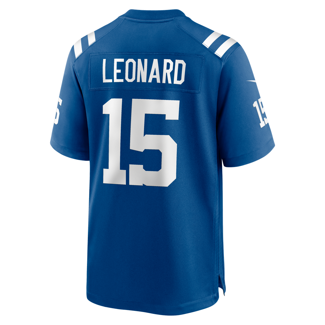 Men's Indianapolis Colts Riley Leonard Royal Team Game NFL Football Jersey - view 3