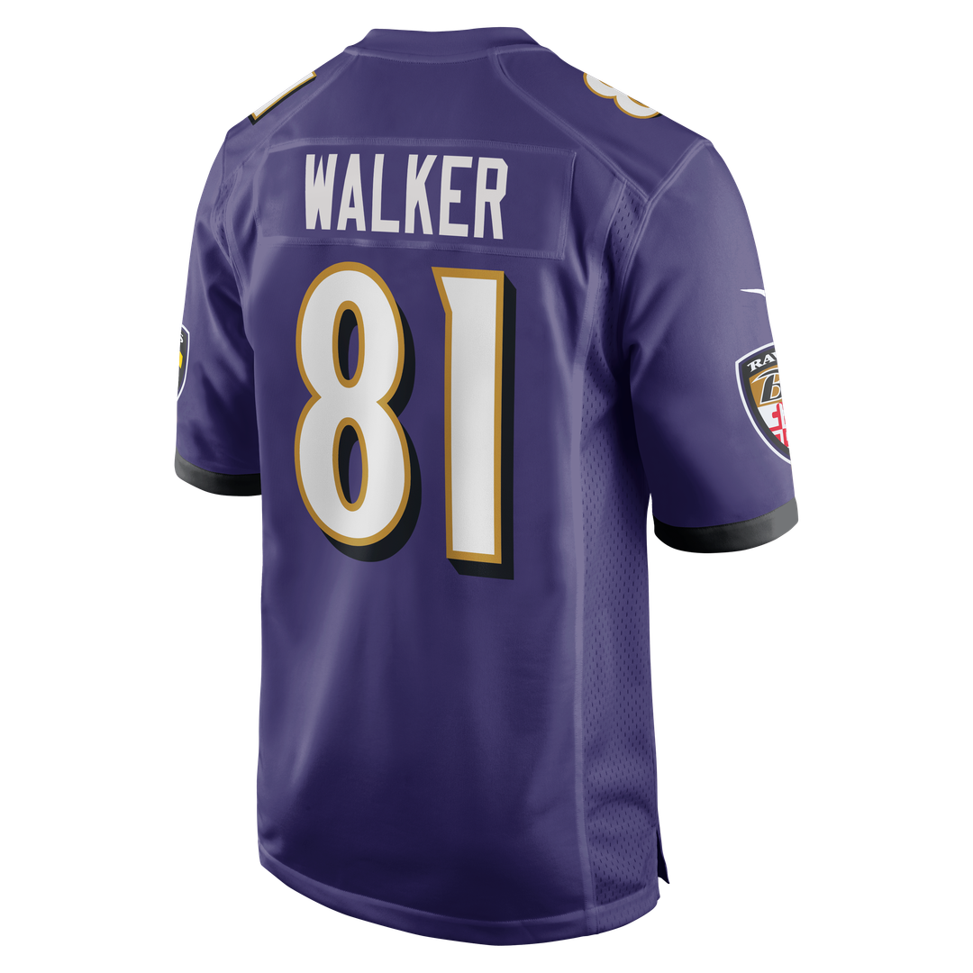 Men's Baltimore Ravens Devontez Walker Purple Team Game NFL Football Jersey - view 3