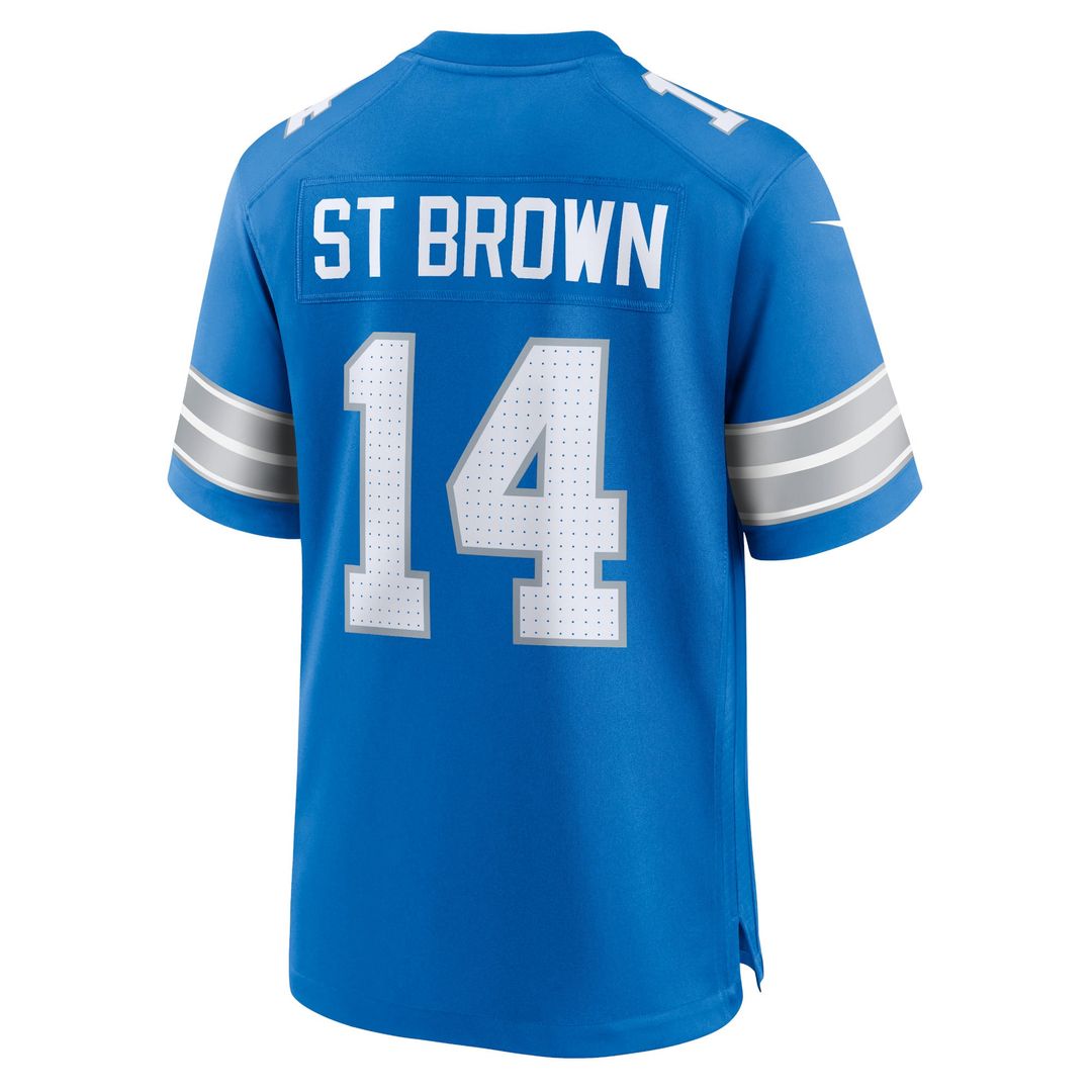 Men's Detroit Lions Amon-Ra St. Brown Blue Game NFL Football Jersey - view 3
