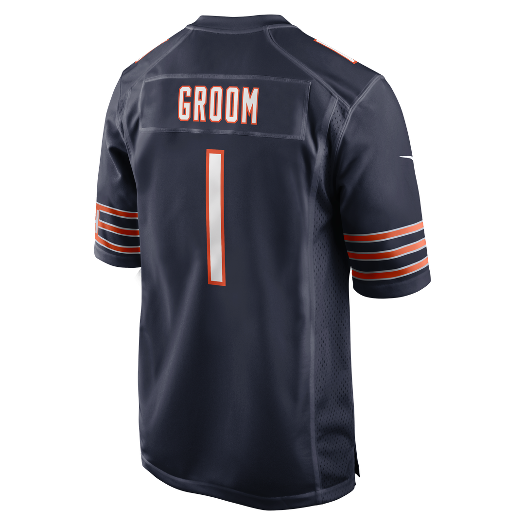 Men's Chicago Bears Number 1 Groom Navy Game NFL Football Jersey - view 3
