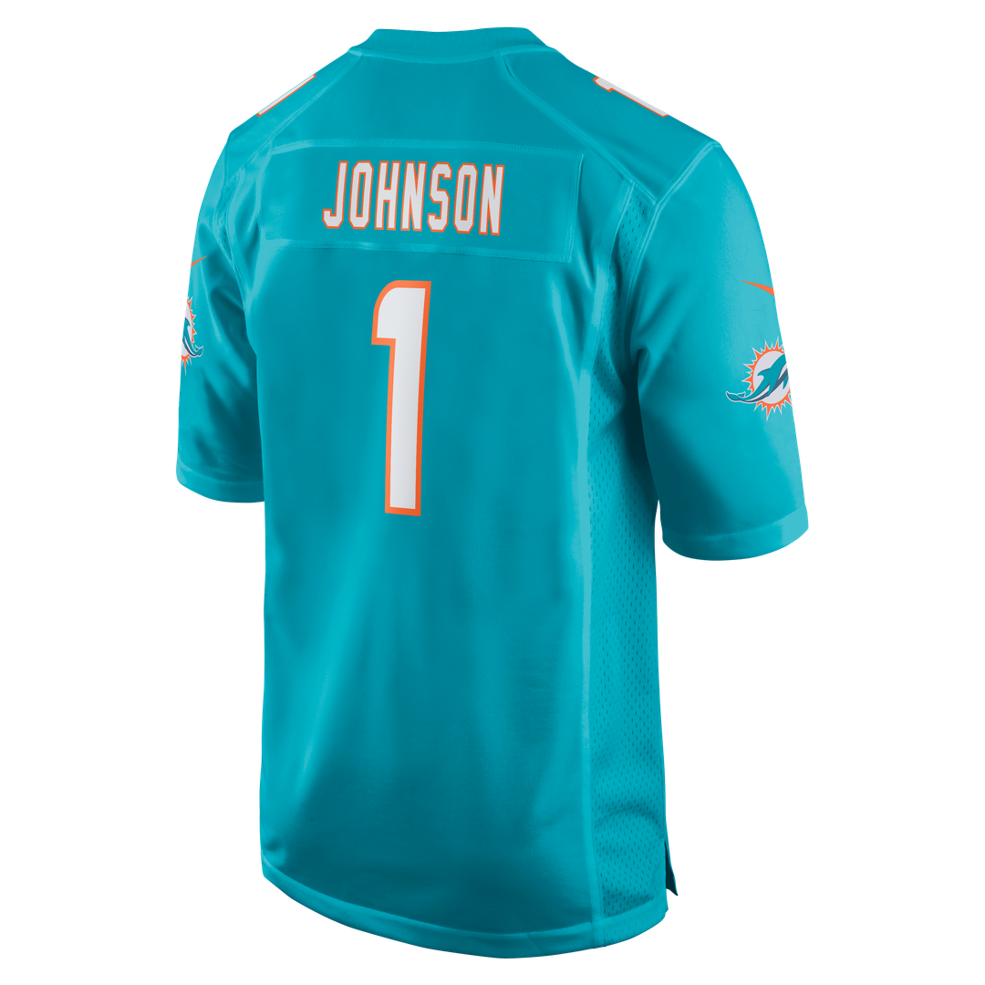 Men's Miami Dolphins Chris Johnson Aqua Team Game NFL Football Jersey - view 3