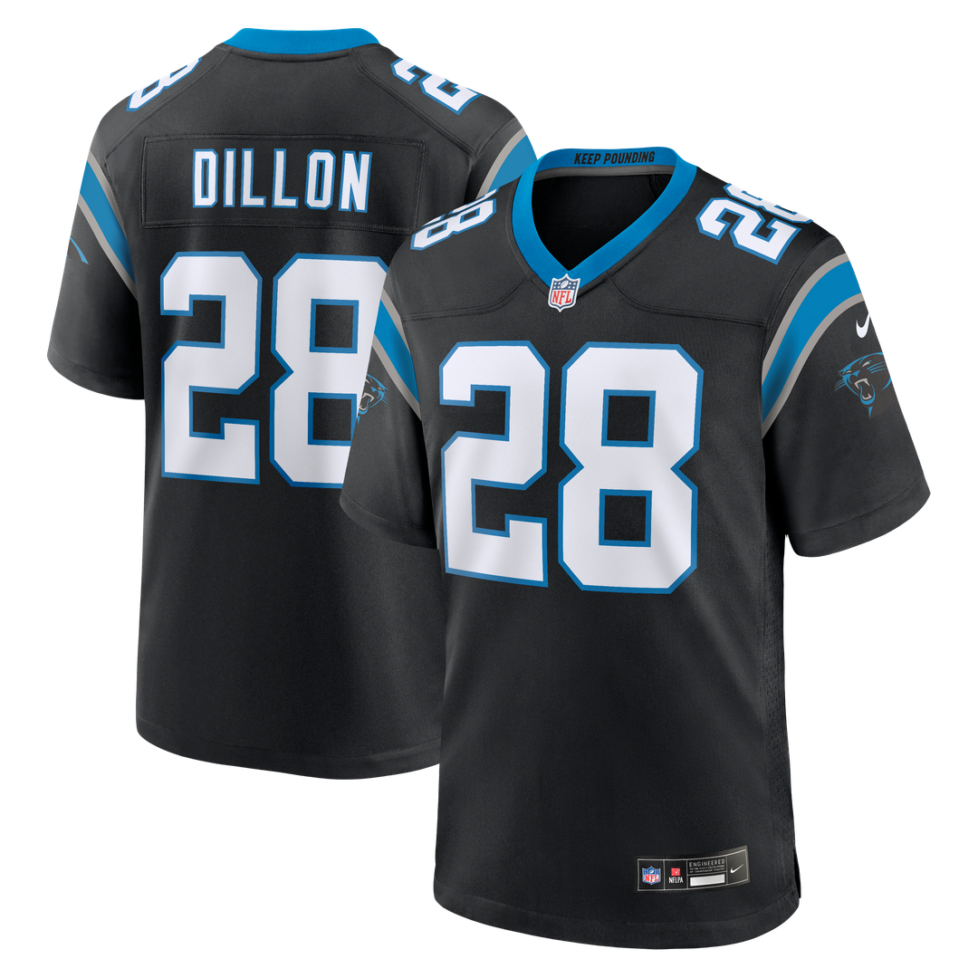 Men's Carolina Panthers AJ Dillon Black Team Game NFL Football Jersey - view 1