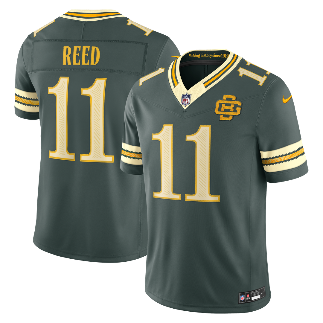 Men's Green Bay Packers Jayden Reed Green 2026 Rivalries Collection Stitched Limited NFL Football Jersey - view 1