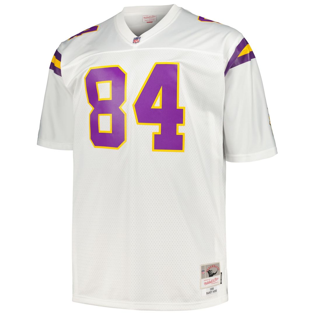 Men's Minnesota Vikings Randy Moss White Big & Tall 1998 Legacy NFL Football Jersey - view 2