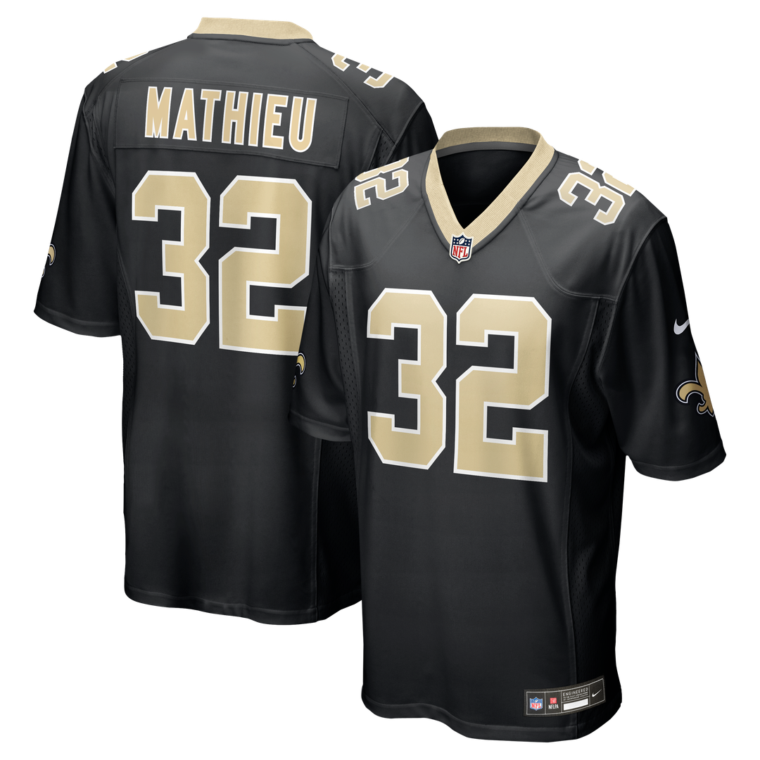 Men's New Orleans Saints Tyrann Mathieu Black Game NFL Football Jersey - view 1