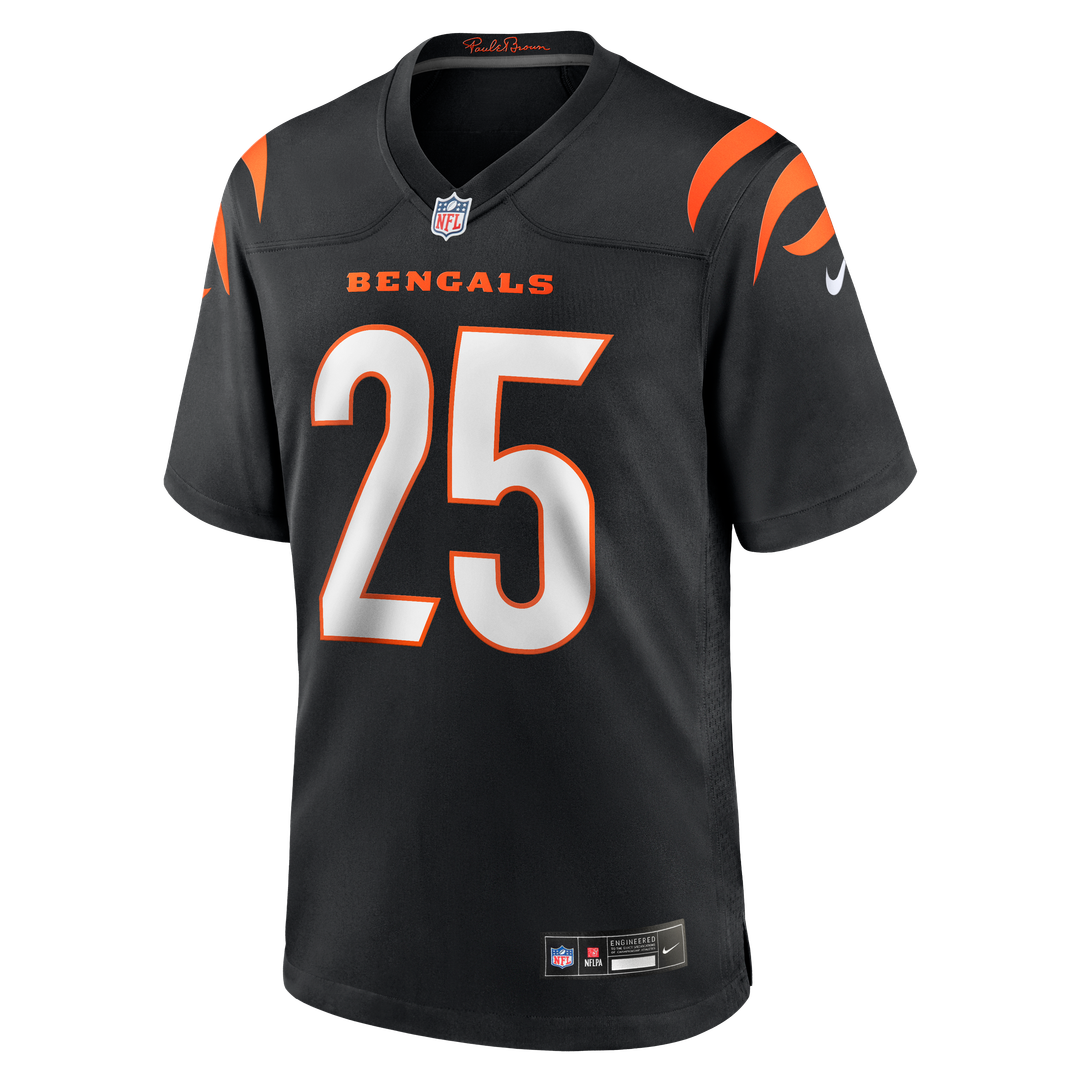 Men's Cincinnati Bengals Tahj Brooks Black Team Game NFL Football Jersey - view 2