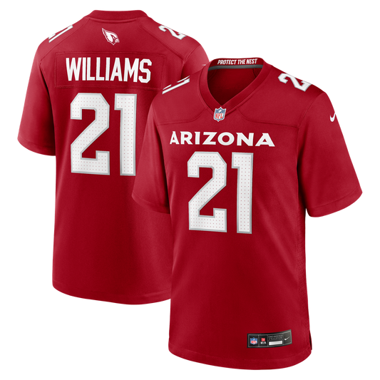 Men's Arizona Cardinals Garrett Williams Cardinal Game NFL Football Jersey - view 1