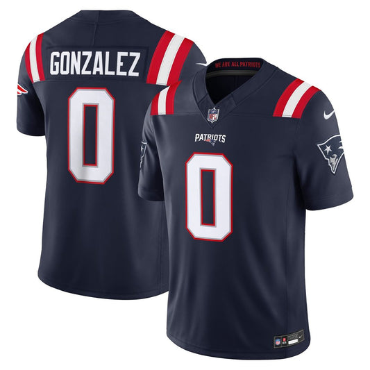 Men's New England Patriots Christian Gonzalez Navy Team Stitched Limited NFL Football Jersey - view 1