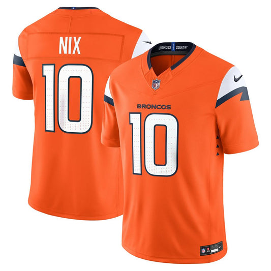 Men's Denver Broncos Bo Nix Orange Team Stitched Limited NFL Football Jersey - view 1