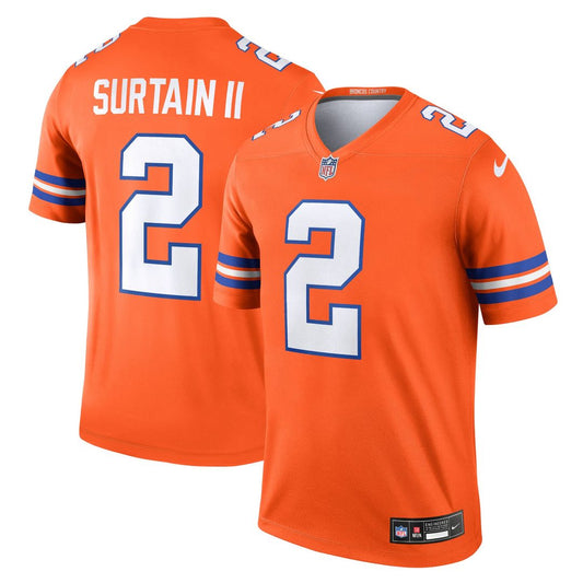 Men's Denver Broncos Patrick Surtain II Orange Legend Player NFL Football Performance Top - view 1