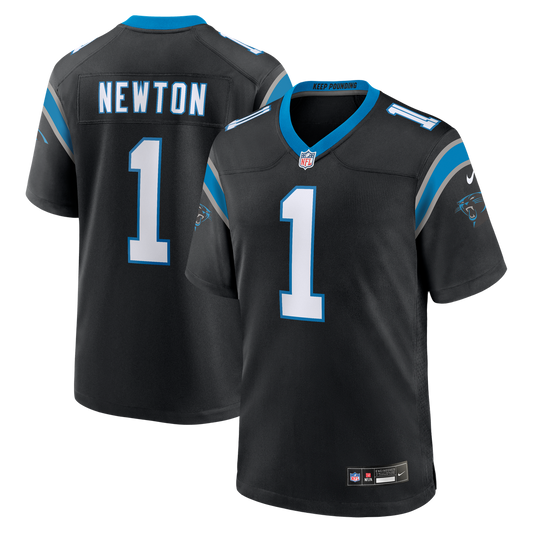 Men's Carolina Panthers Cam Newton Black Team Retired Game NFL Football Jersey - view 1