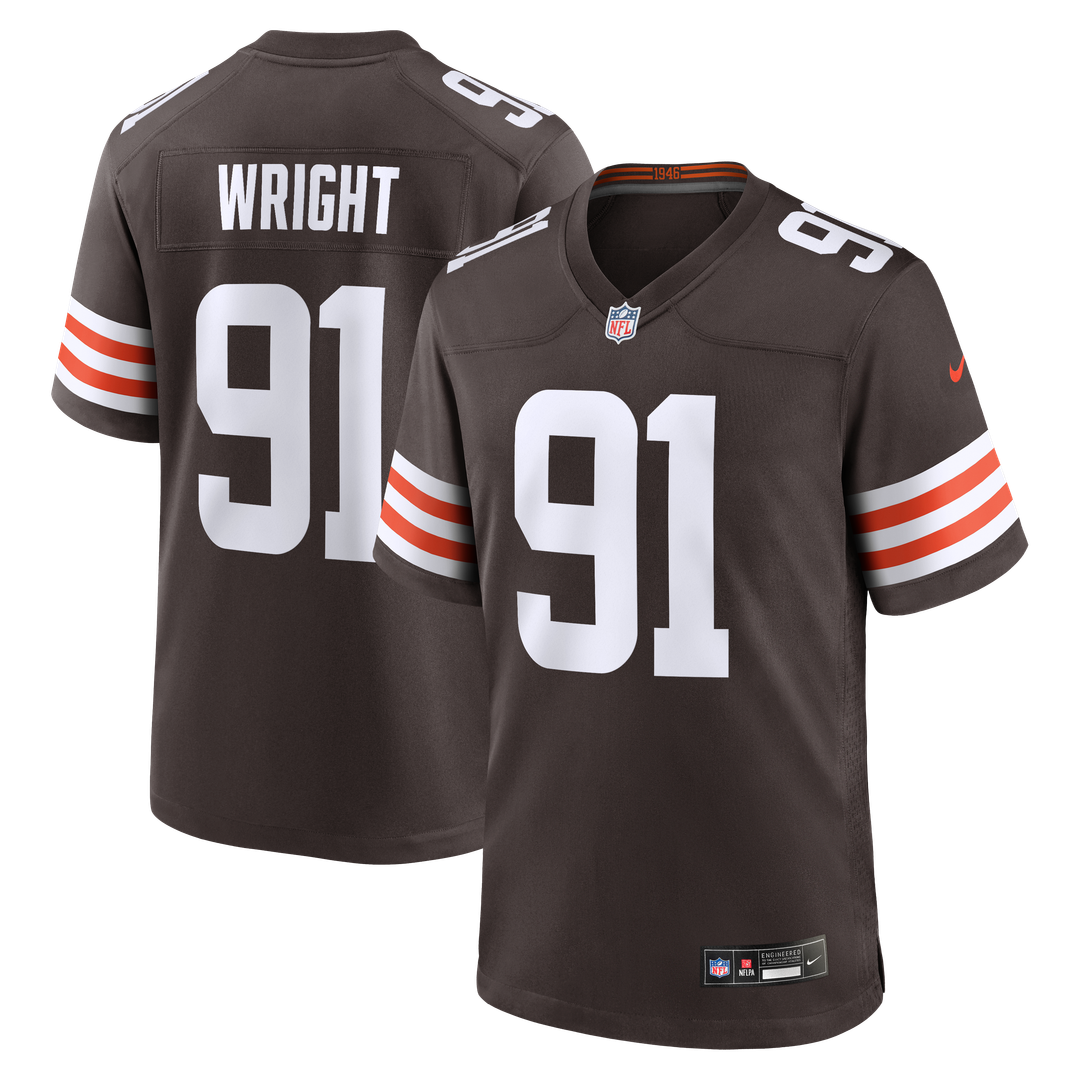 Men's Cleveland Browns Alex Wright Brown Team Game NFL Football Jersey - view 1