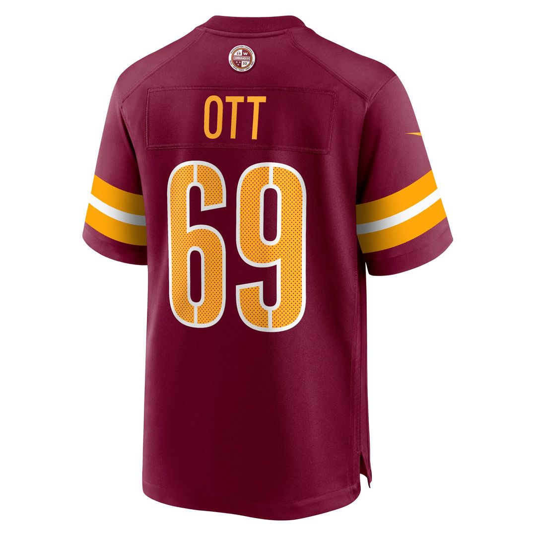Men's Washington Commanders Tyler Ott Burgundy Game NFL Football Jersey - view 3