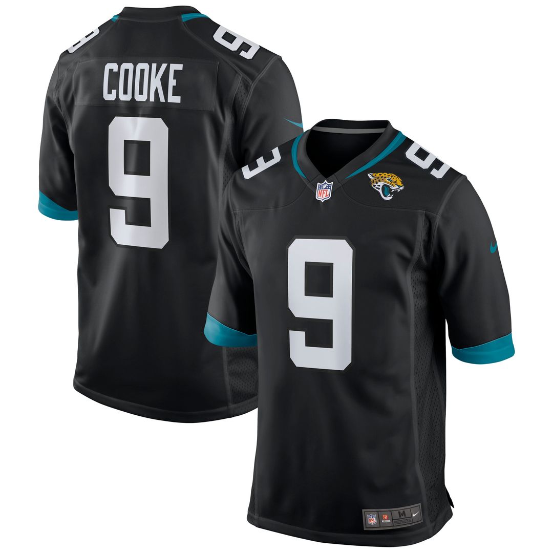 Men's Jacksonville Jaguars Logan Cooke Black Game NFL Football Jersey - view 1