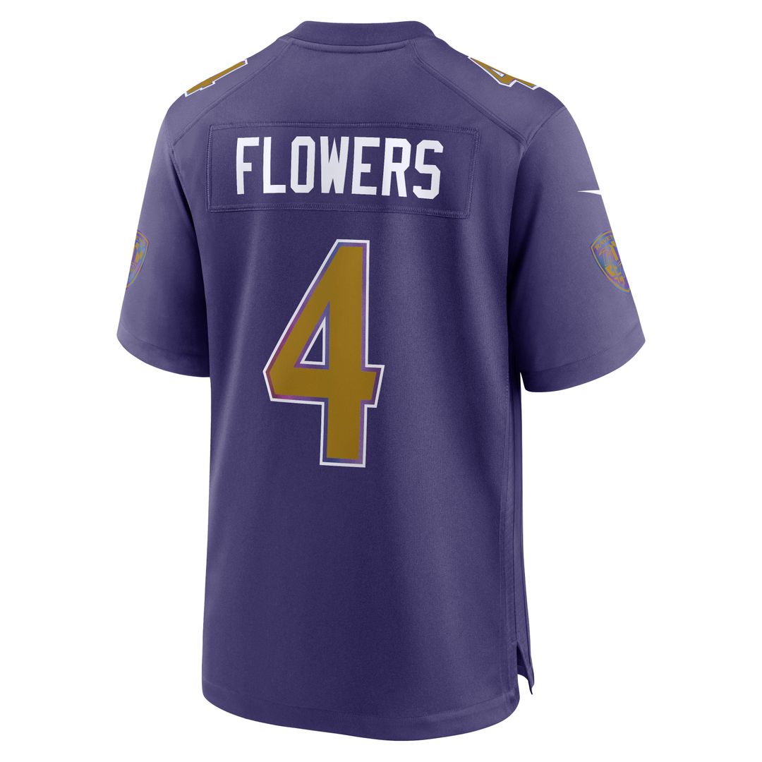 Men's Baltimore Ravens Zay Flowers Purple Alternate Game NFL Football Jersey - view 3