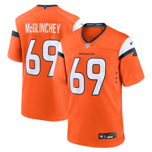 Men's Denver Broncos Mike McGlinchey Orange Team Game NFL Football Jersey - view 1
