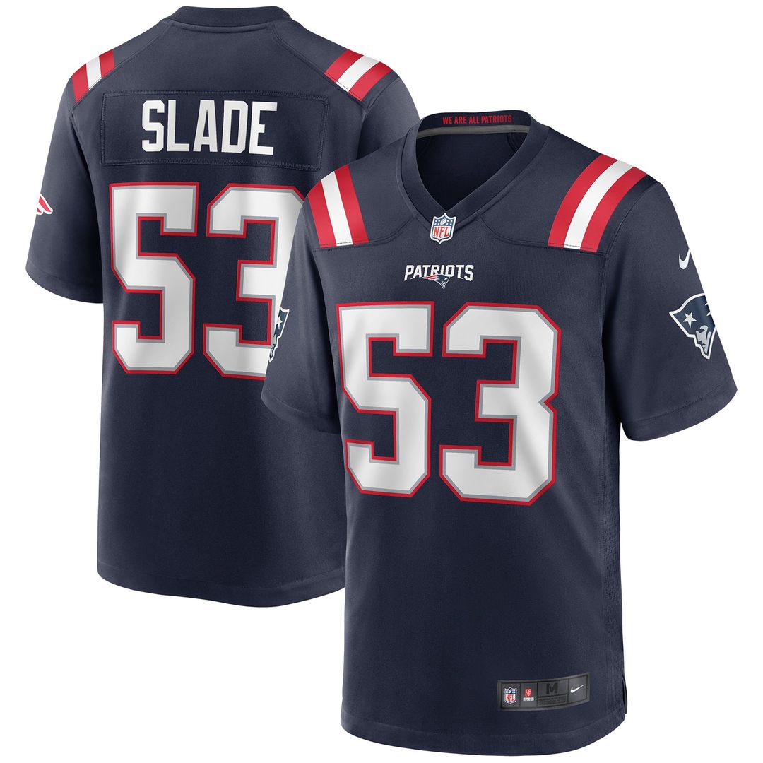 Men's New England Patriots Chris Slade Navy Game NFL Football Jersey - view 1