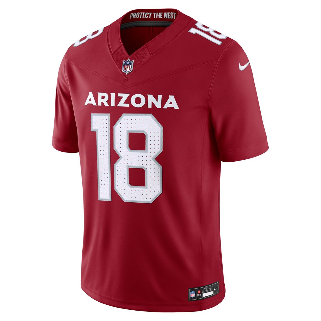 Men's Arizona Cardinals Marvin Harrison Jr. White Stitched Limited NFL Football Jersey - view 11
