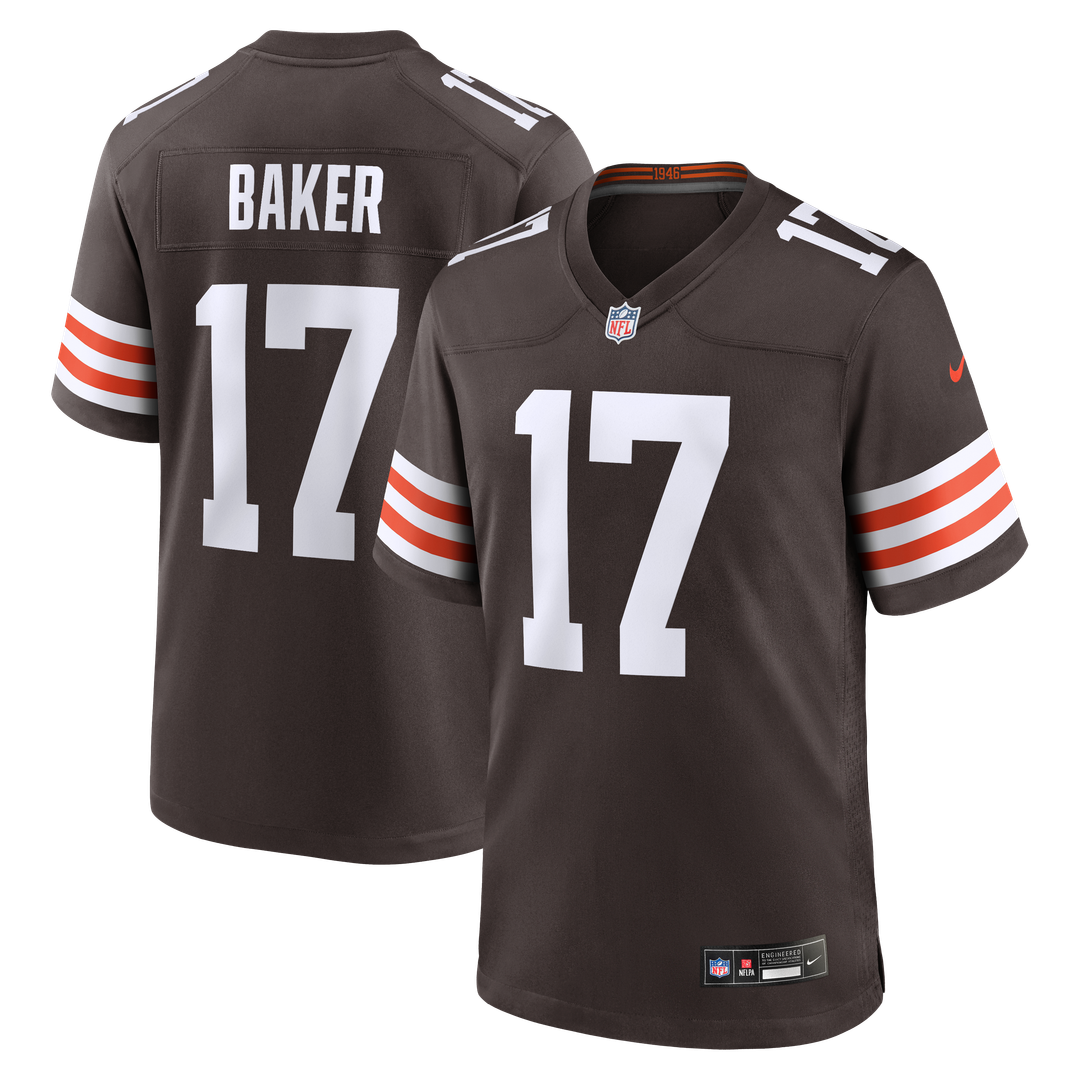 Men's Cleveland Browns Jerome Baker Brown Team Game NFL Football Jersey - view 1