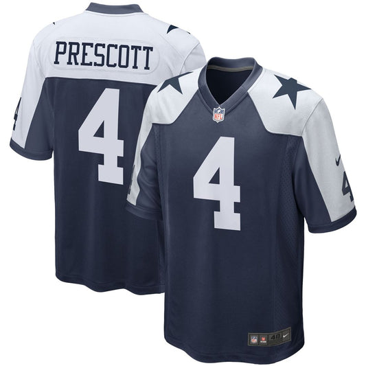 Men's Dallas Cowboys Dak Prescott Navy Alternate Game NFL Football Jersey - view 1