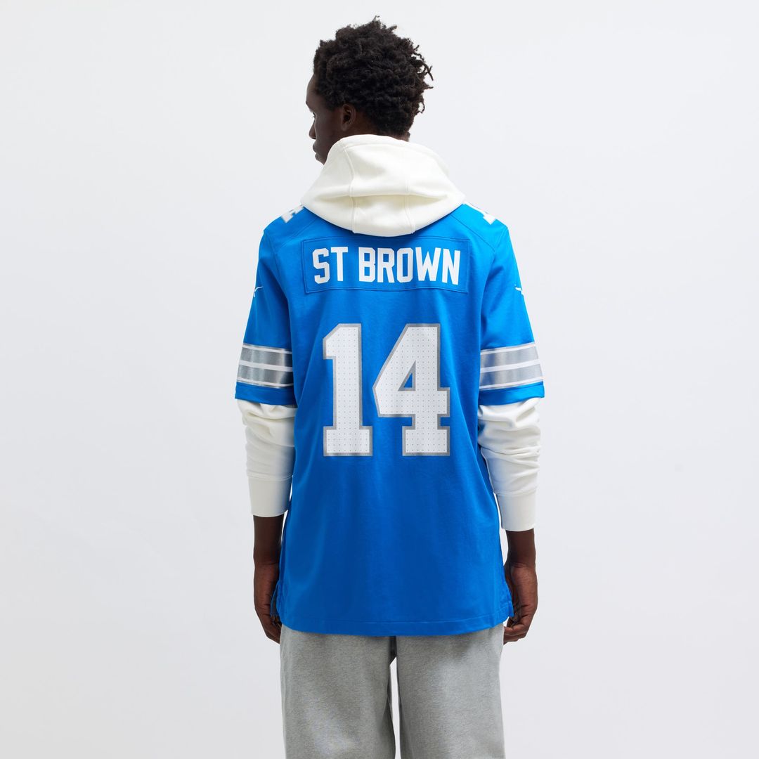 Men's Detroit Lions Amon-Ra St. Brown Blue Game NFL Football Jersey - view 5