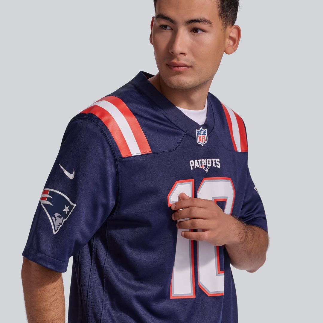 Men's New England Patriots Drake Maye Navy Player Game NFL Football Jersey - view 25
