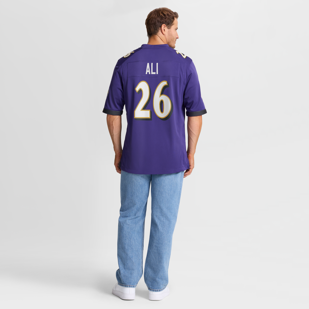 Men's Baltimore Ravens Rasheen Ali Purple Team Game NFL Football Jersey - view 5