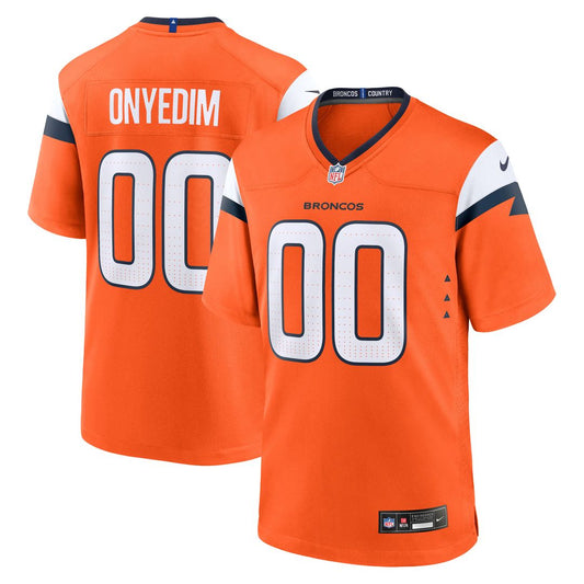 Men's Denver Broncos Tyler Onyedim Orange Game NFL Football Jersey - view 1