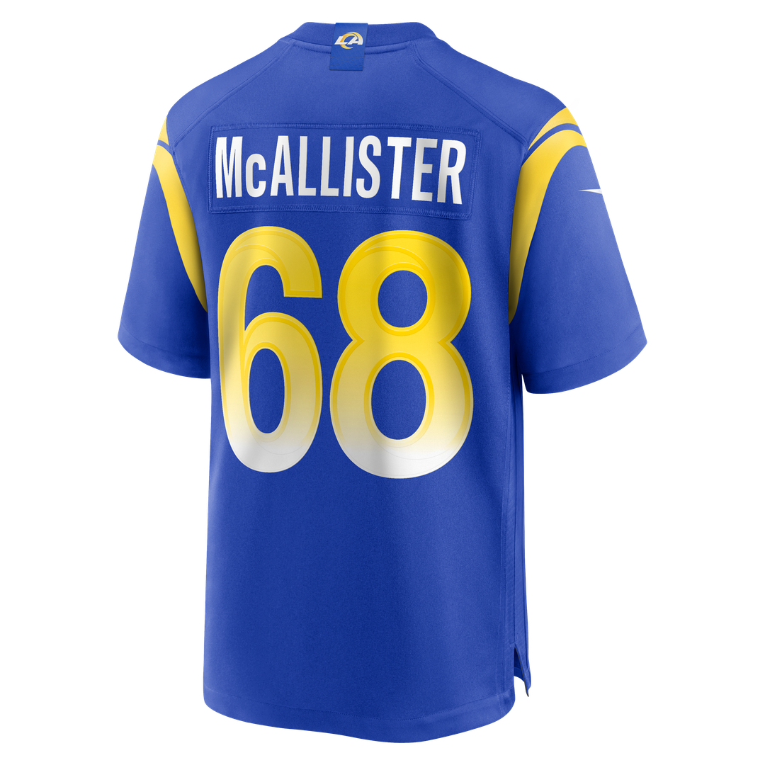 Men's Los Angeles Rams Mike McAllister Royal Home Game NFL Football Jersey - view 3