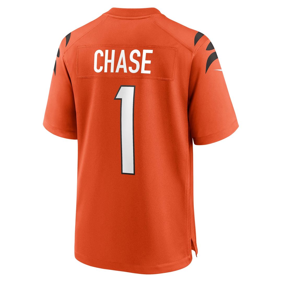 Men's Cincinnati Bengals Ja'Marr Chase Orange Alternate Game NFL Football Jersey - view 9