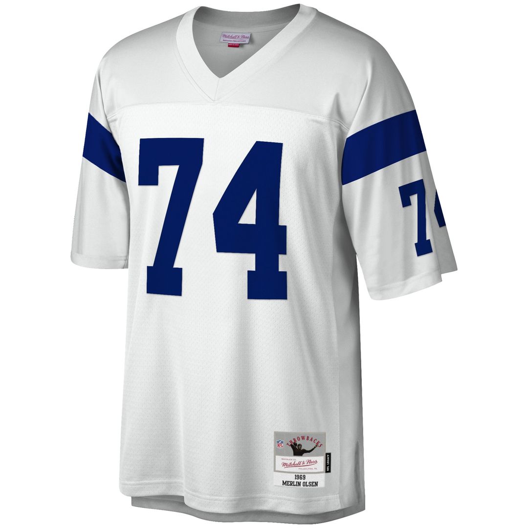 Men's Los Angeles Rams Merlin Olsen White Legacy Replica NFL Football Jersey - view 2