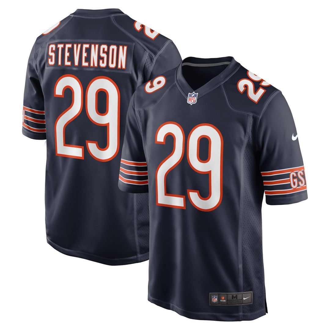 Men's Chicago Bears Tyrique Stevenson Navy Game NFL Football Jersey - view 1