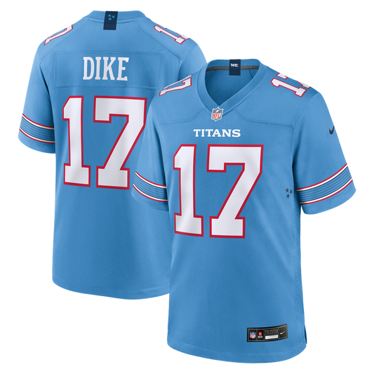 Men's Tennessee Titans Chimere Dike Light Blue Team Game NFL Football Jersey - view 1