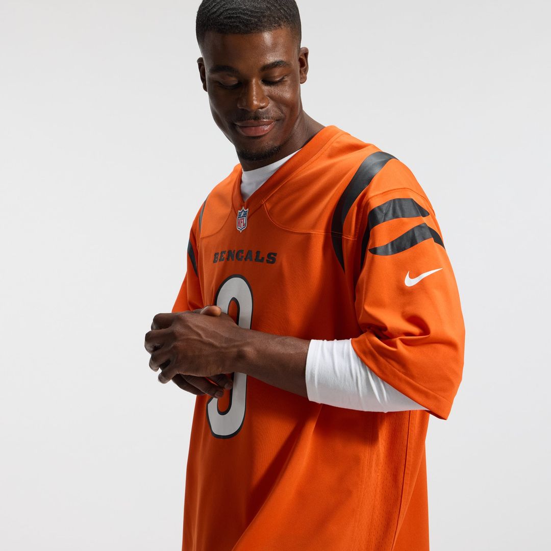 Men's Cincinnati Bengals Joe Burrow Orange Alternate Game NFL Football Jersey - view 25