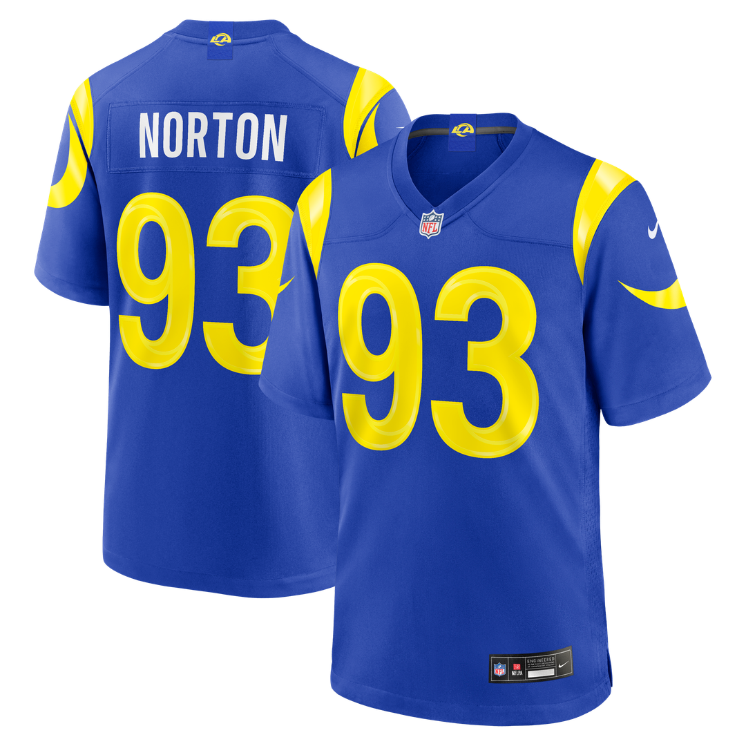 Men's Los Angeles Rams Bill Norton Royal Team Game NFL Football Jersey - view 1