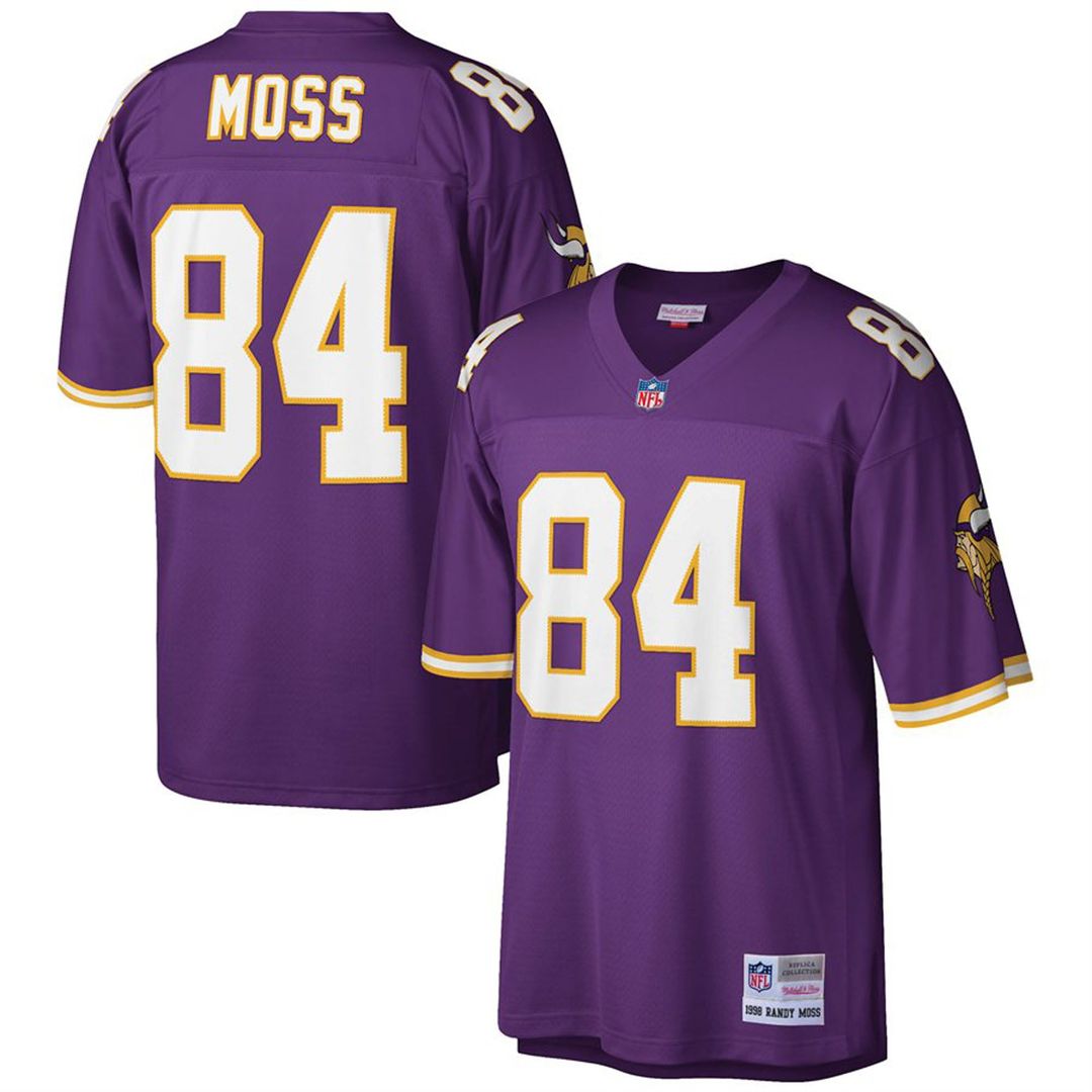Men's Minnesota Vikings Randy Moss White Big & Tall 1998 Legacy NFL Football Jersey - view 7