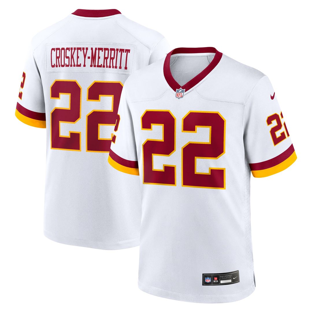 Men's Washington Commanders Jacory Croskey-Merritt White Game Super Bowl Era NFL Football Jersey - view 1