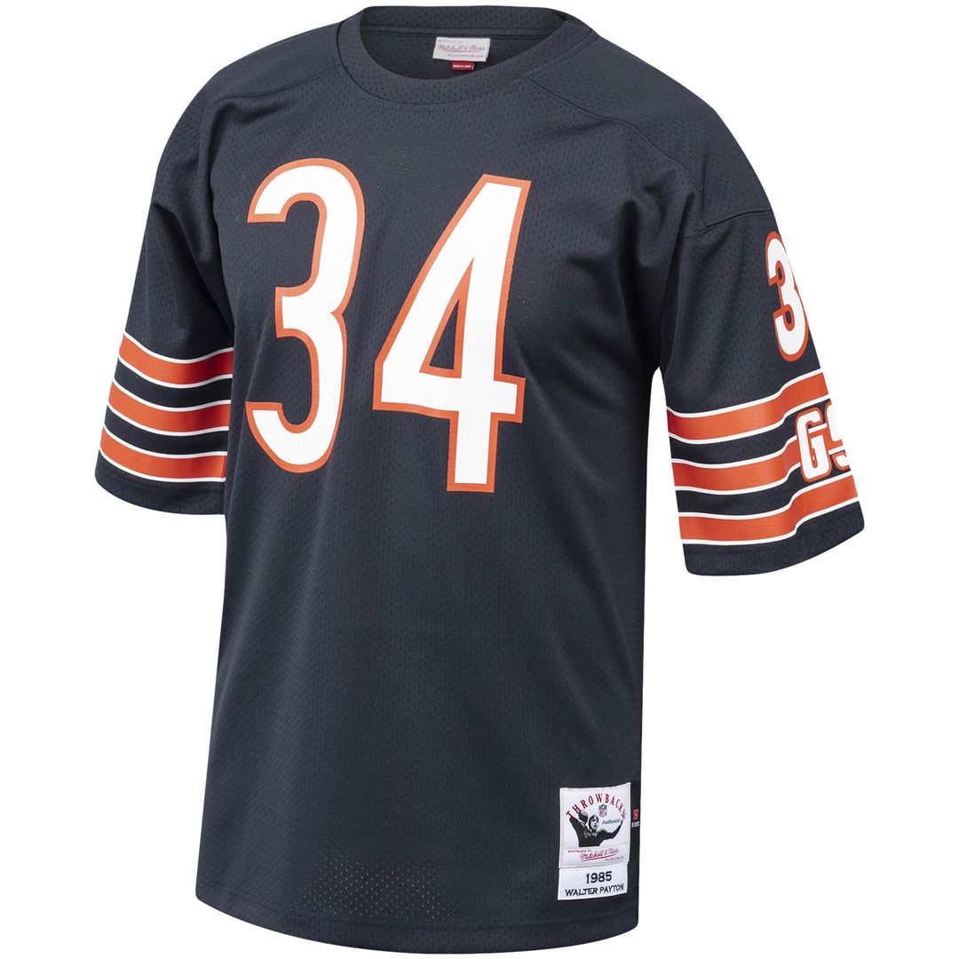 Men's Chicago Bears 1985 Walter Payton Navy Throwback NFL Football Jersey - view 2